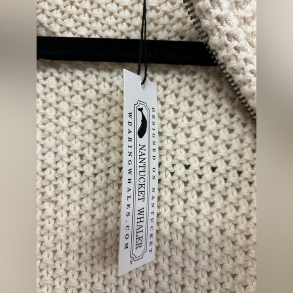 Nantucket Whaler Full Zip Up‎ Men’s Sweater - Cream - Size L - Picture 4 of 6